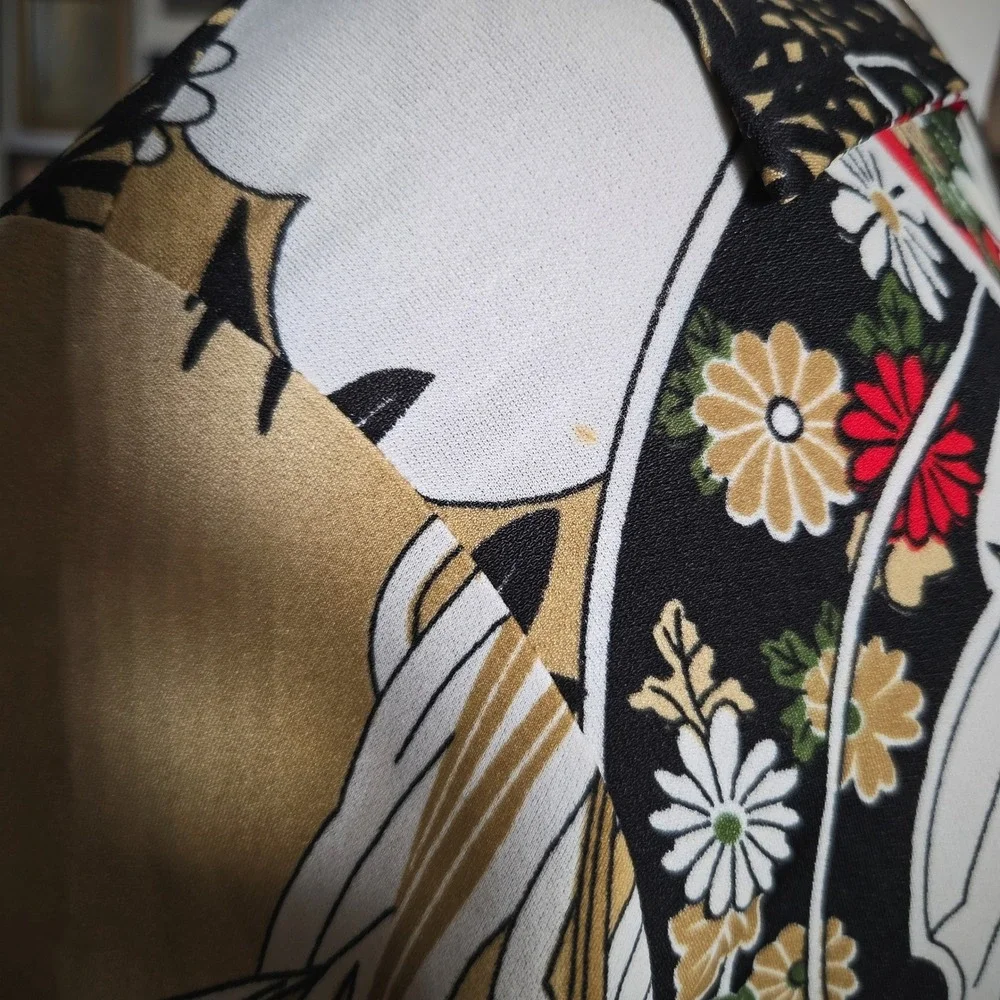 Vintage‎ 70s First Choice Of California Floral Short Sleeve Blouse Top Shirt